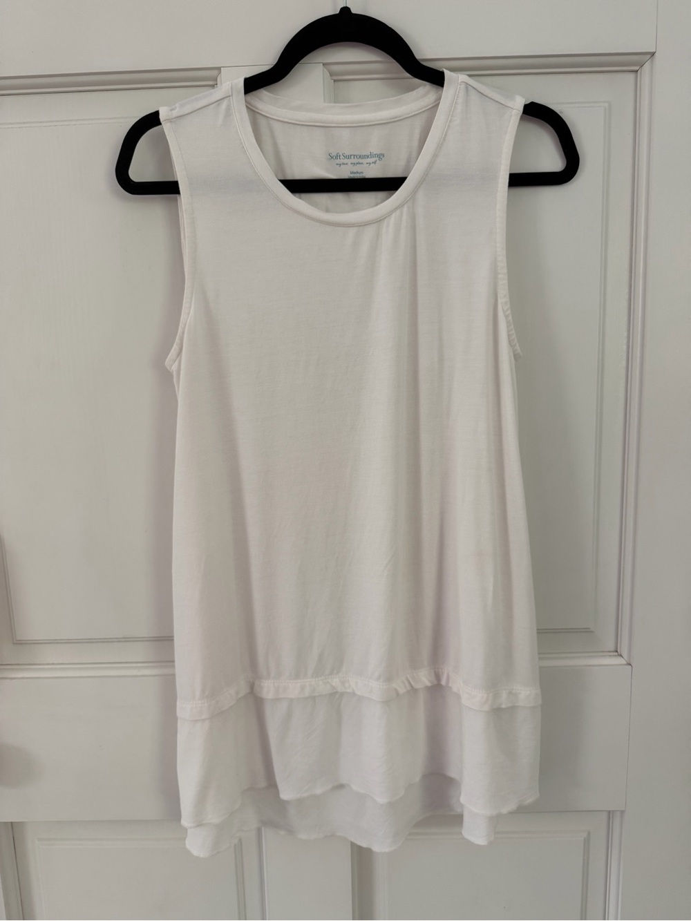 Soft Surroundings White Tiered Sleeveless Tank